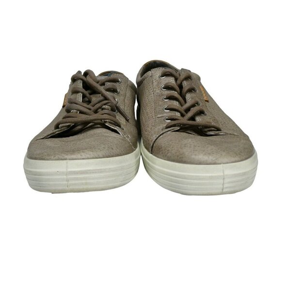 Ecco Soft 7 Mens Size 45 Us 11-11.5 Perforated‎ Leather Sneakers Grey Taupe - Picture 4 of 14